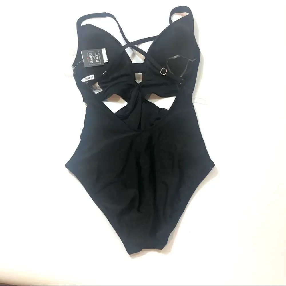 Bar III black wrap around one piece swimsuit